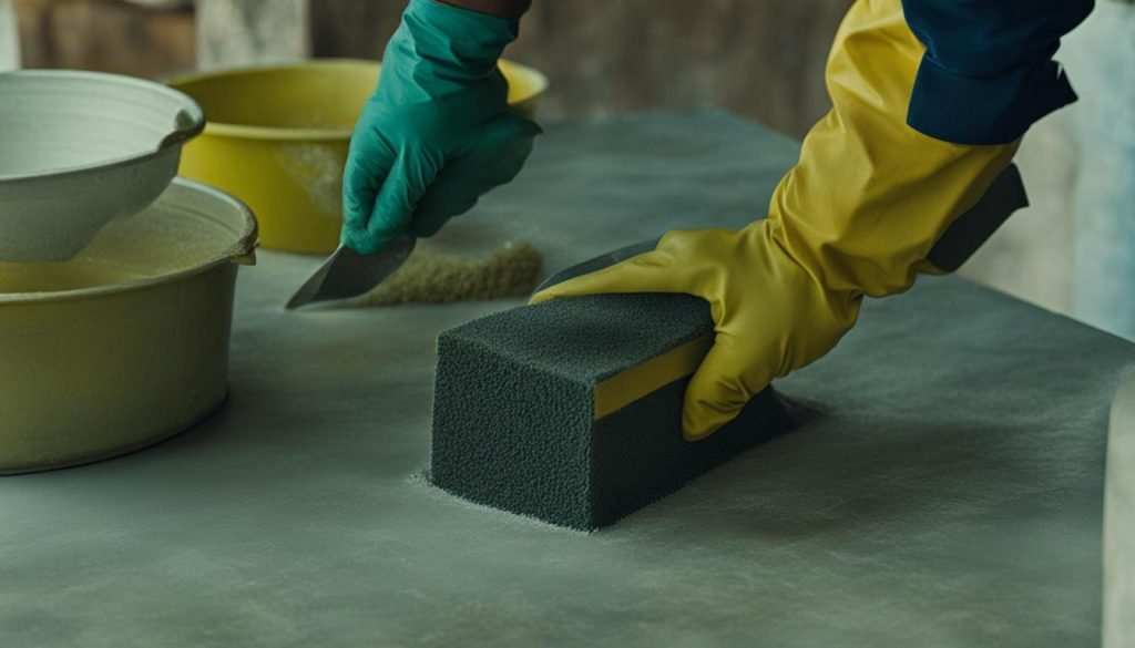 concrete table sealing process