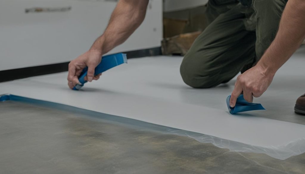 installing vapor barrier on concrete floor